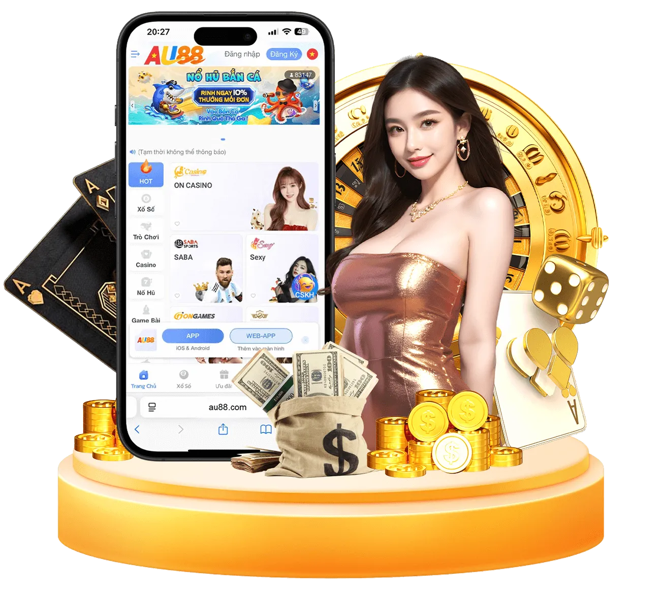 Ứng dụng AU88 trên di động